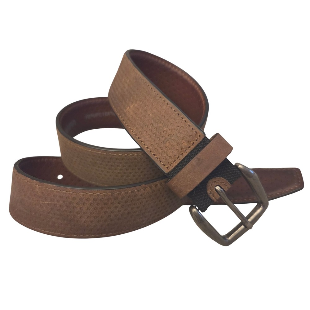 Johnston & Murphy Mens Brown Perforated Leather XC4 Comfort Belt Size 36 75-8568